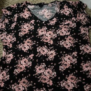 Torrid Black and Pink Floral Top (5X)